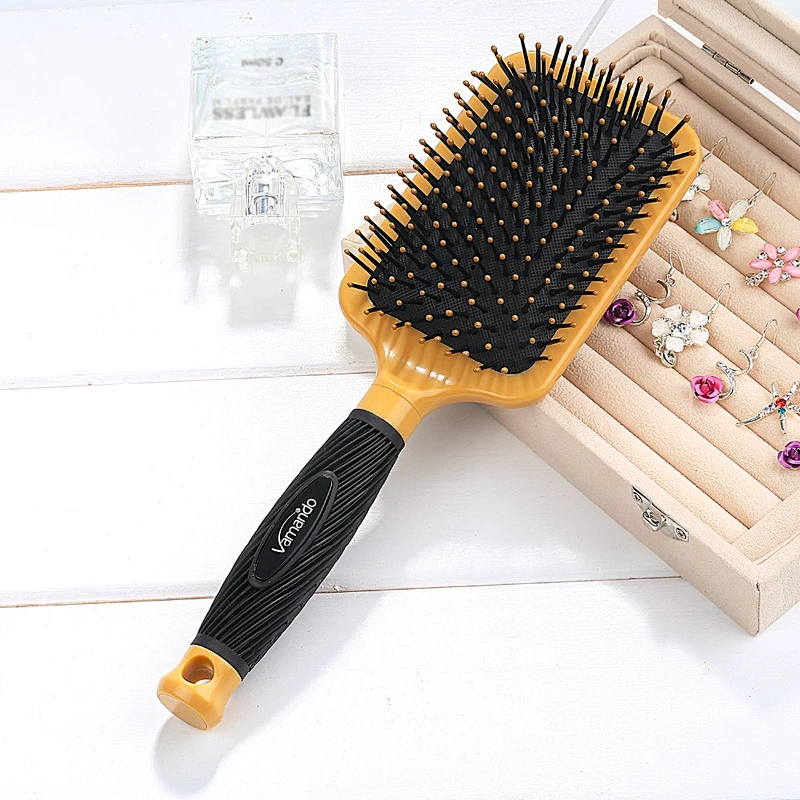 Paddle brush with detangling comb plastic paddle hair brushes detangling air cushion brushes
