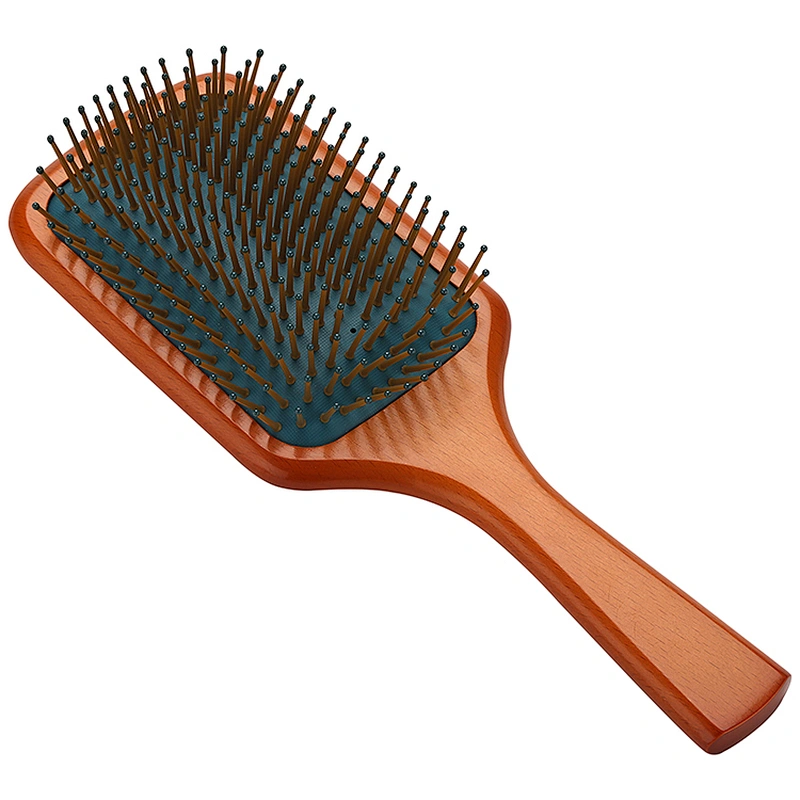 custom logo paddle brush wooden cushion hair brushes paddle brush wood