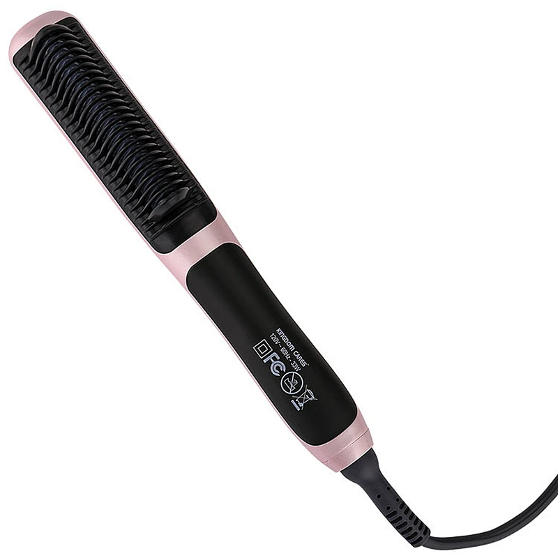 Hair Straightening Brush Hair Straightener Fast PTC Ceramic Heating Straightening Irons Brush Anti Scald,360°Rotate Cord Portable Frizz-Free Hair Care Silky Straight Heated Comb,Travel and Salon