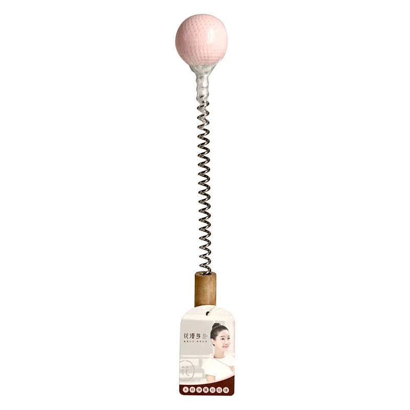 Manufacturer High Quality Wooden Handle Spring Golf Silicone Massage Ball Household TPR Massage Hammer