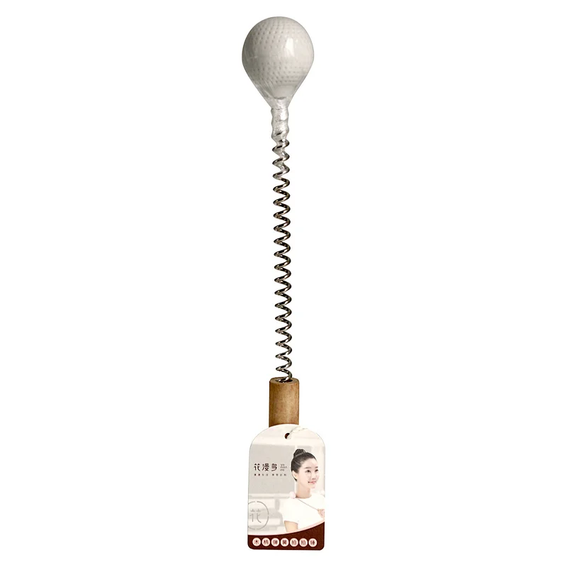 Manufacturer High Quality Wooden Handle Spring Golf Silicone Massage Ball Household TPR Massage Hammer