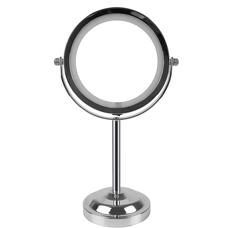 360 Degree Rotation LED Makeup Mirror Double Sided Round 3X Magnification LED Lighted Mirror