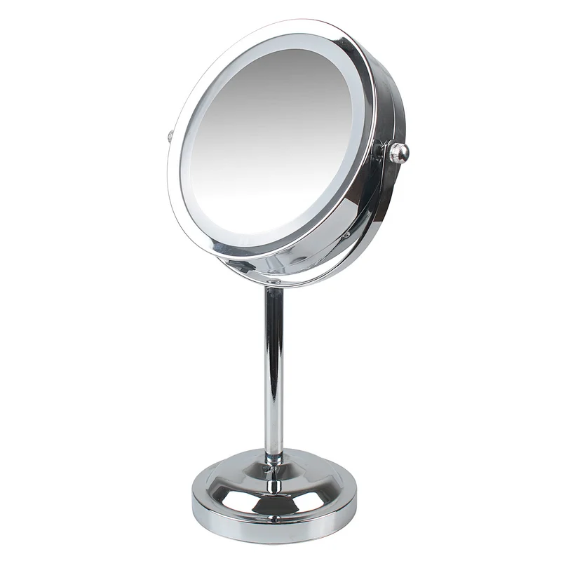 360 Degree Rotation LED Makeup Mirror Double Sided Round 3X Magnification LED Lighted Mirror