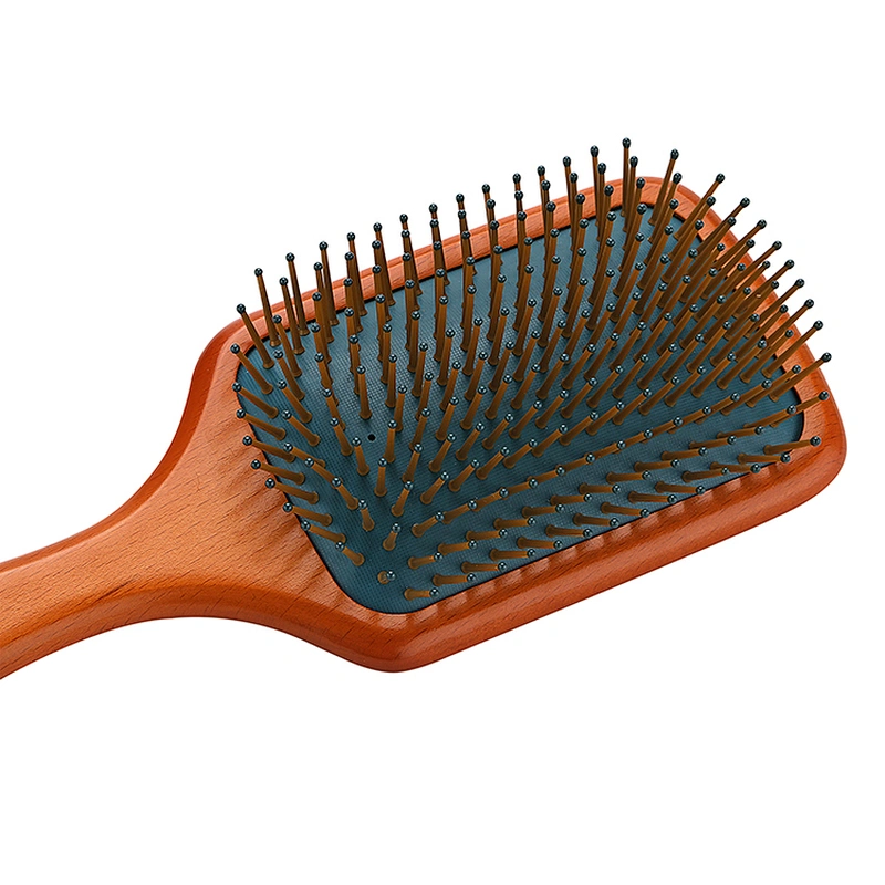 Customized Logo Scalp Massage Wooden Air Cushion Hair Brushes Wood Paddle Brush