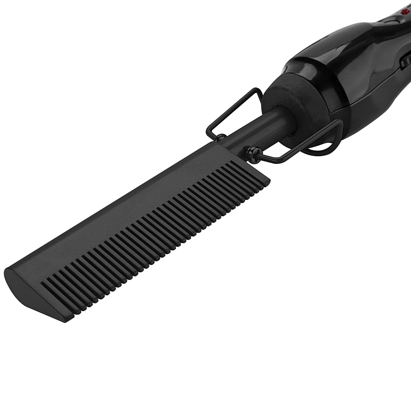 Erokicysh Electric Hot Straightening Heat Pressing Comb Ceramic Curling Flat Iron Curler Designed Hair Straightener for Natural Black ,Anti-Scald Beard Straightener Press Comb