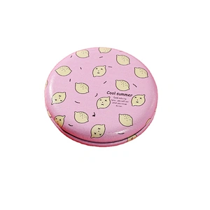 Erokicysh Magnifying Travel Makeup Mirror Round Square Rectangle Shape Lemon Pattern Mini Folding Pocket Mirror