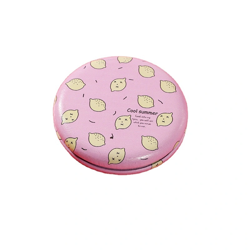 Erokicysh Magnifying Travel Makeup Mirror Round Square Rectangle Shape Lemon Pattern Mini Folding Pocket Mirror