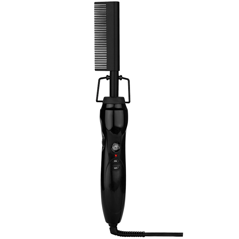 Erokicysh Electric Hot Straightening Heat Pressing Comb Ceramic Curling Flat Iron Curler Designed Hair Straightener for Natural Black ,Anti-Scald Beard Straightener Press Comb