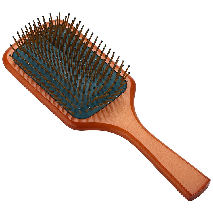 Customized Logo Scalp Massage Wooden Air Cushion Hair Brushes Wood Paddle Brush
