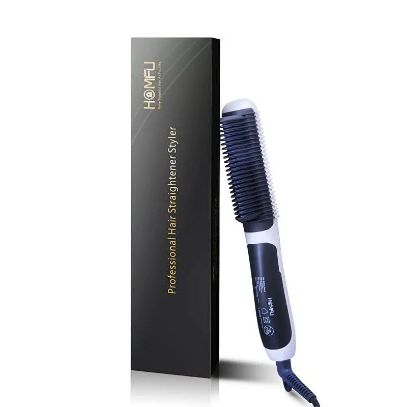 Hair Straightener Brush - Hair Straightening Iron with Built-in Comb, 6 Heat Levels for Frizz-Free Silky Hair, 30s Fast Heating & Anti-Scald,Perfect for Professional Salon at Home