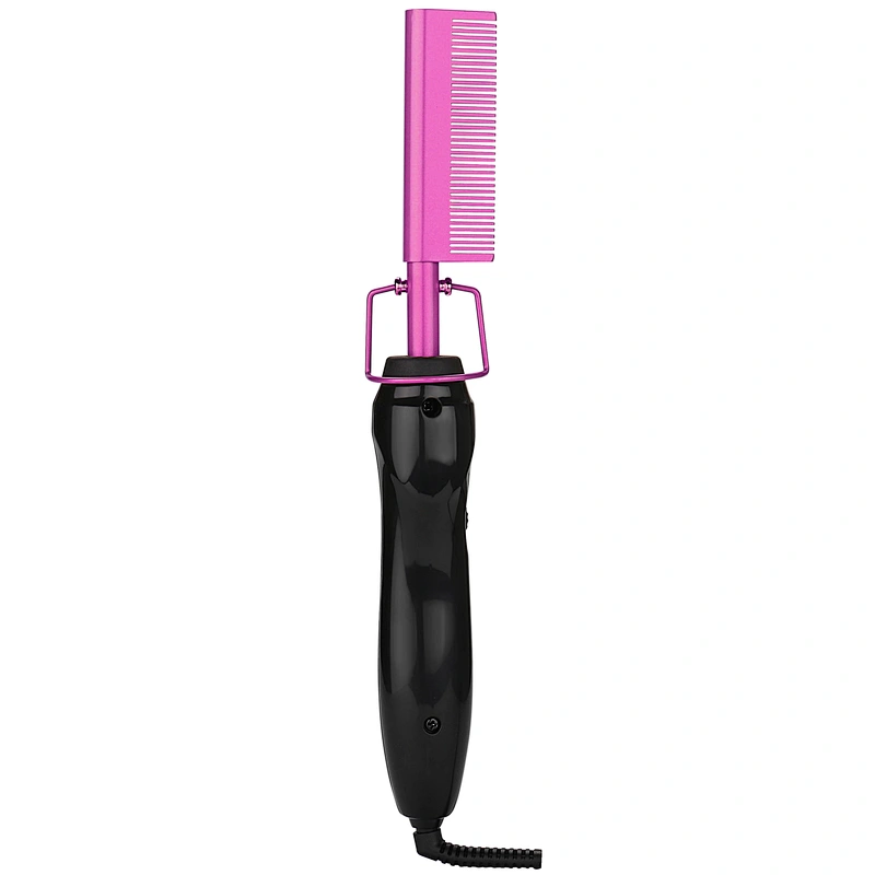 Erokicysh Electric Hot Comb Hair Straightener Heating Press Comb Ceramic Curling Flat Iron Curler Designed Hair Straightening Brush,Portable Anti-Scald Beard Straightener Pressing Comb for Natural Black wigs