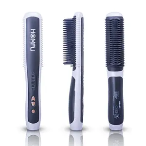 Hair Straightener Brush - Hair Straightening Iron with Built-in Comb, 6 Heat Levels for Frizz-Free Silky Hair, 30s Fast Heating & Anti-Scald,Perfect for Professional Salon at Home