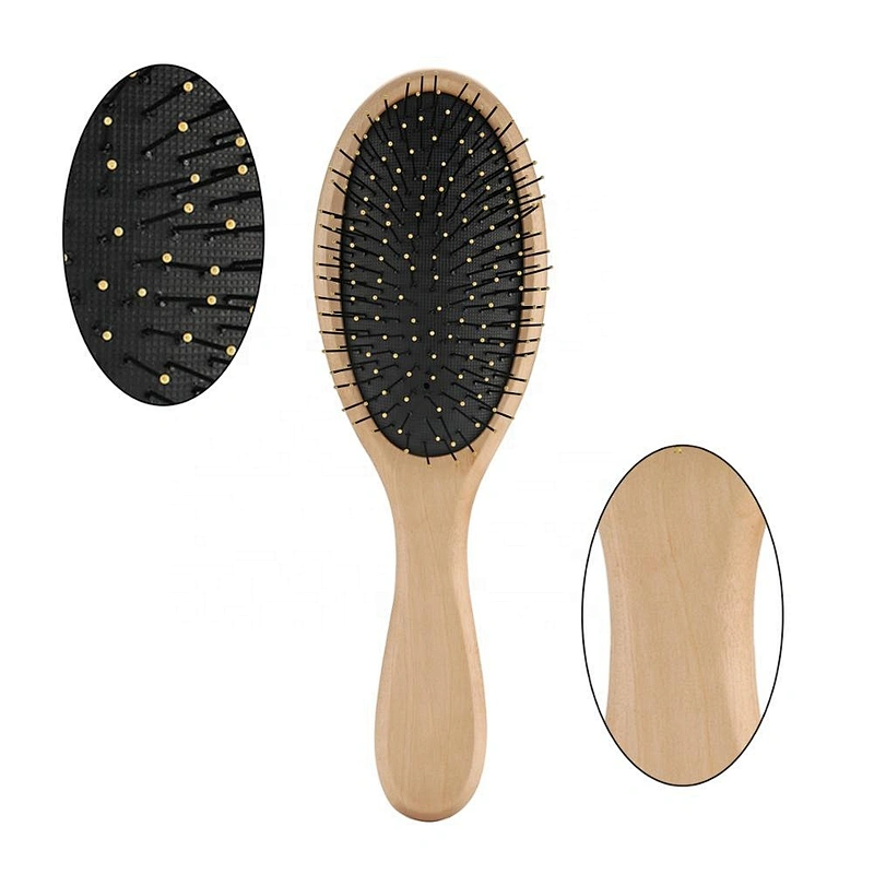 High Quality Portable Soft Nylon Bristles Natural Wooden Private Label Hair Brush