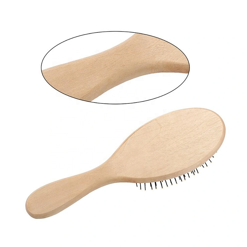 High Quality Portable Soft Nylon Bristles Natural Wooden Private Label Hair Brush
