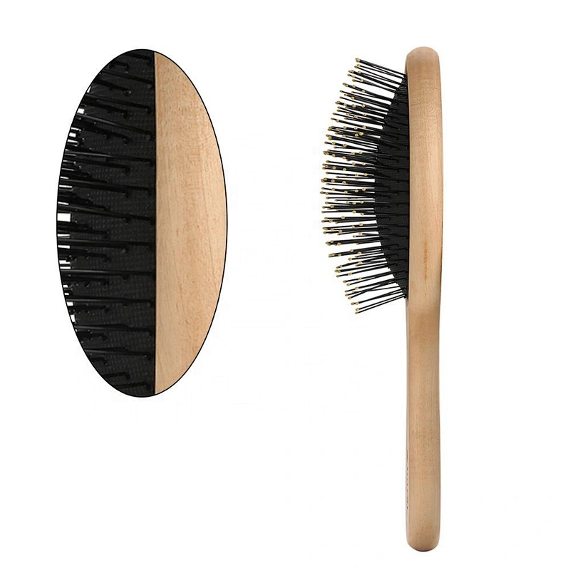High Quality Portable Soft Nylon Bristles Natural Wooden Private Label Hair Brush