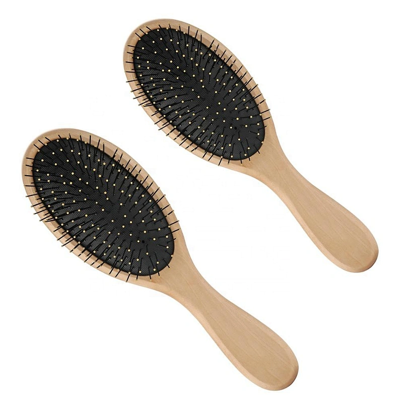 High Quality Portable Soft Nylon Bristles Natural Wooden Private Label Hair Brush