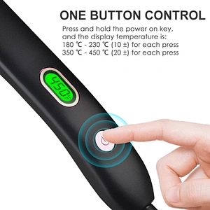 Erokicysh Portable Hair Straightener LCD Display Temperature Adujustment Instant Heating Hair Straightener Brush