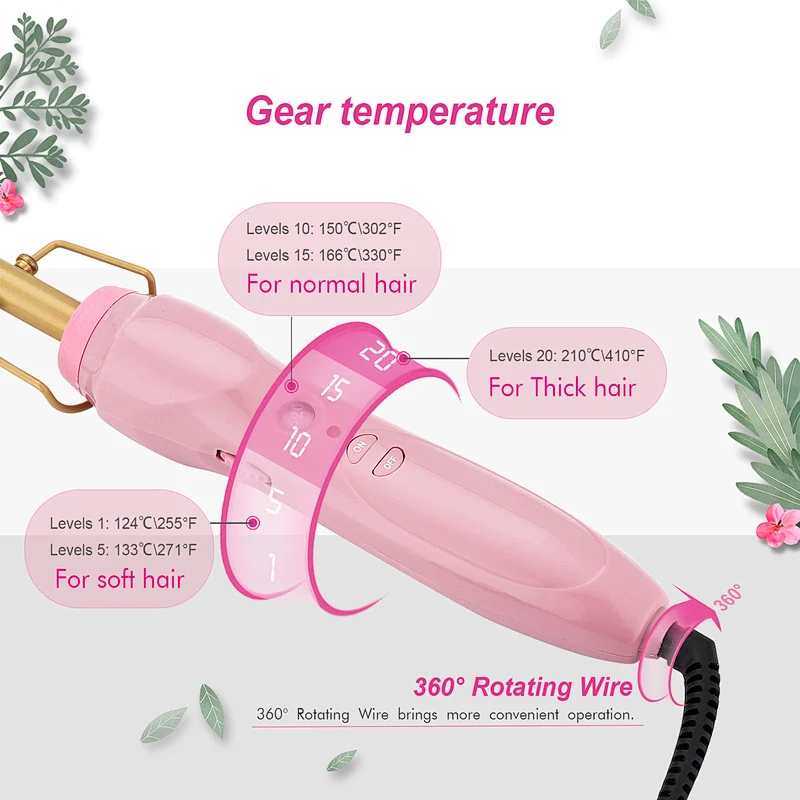 Edunicysh Hot Comb 360 Swivel Cord Portable Black Hair Straightener Comb PTC Ceramic Heating Hair Straightener Brush