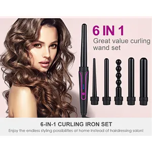 Hair Curling Iron Interchangeable Hair Curler 6 in 1 Curling Wand Set