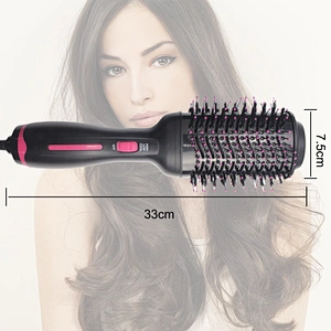 Erokicysh Pink Color Hot Air Brush 3 in 1 Anti-Scald Negative Ionic Technology Ceramic Coating Hot Air Hair Dryer Straightener