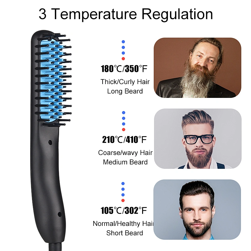 Erokicysh Portable Hair Straightener LCD Display Temperature Adujustment Instant Heating Hair Straightener Brush