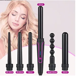 Hair Curling Iron Interchangeable Hair Curler 6 in 1 Curling Wand Set