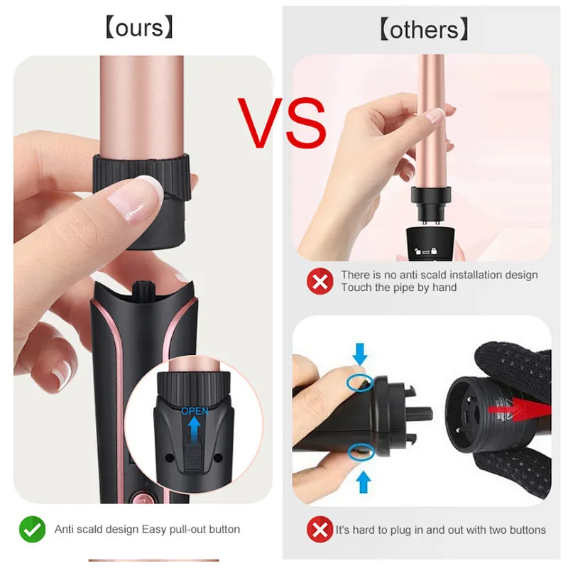 Hair Curler Curling Iron Suite Combination Interchangeable Hair Curler 6 in 1 Curling Wand Set with 6 Interchangeable Hair