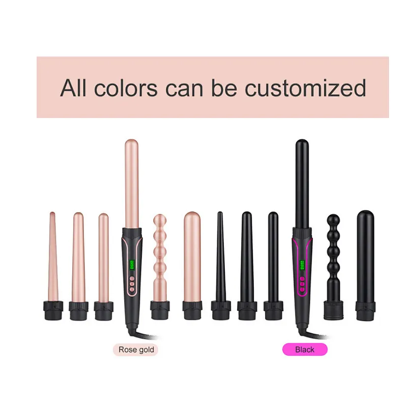 Hair Curler Curling Iron Suite Combination Interchangeable Hair Curler 6 in 1 Curling Wand Set with 6 Interchangeable Hair