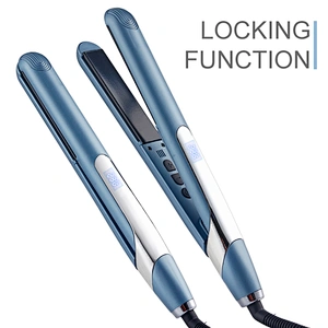 Edunicysh 360 Degree Rotary Power Cord Professional 2 in 1 PTC Heating Panel Hair Straightener with Digital LCD Display