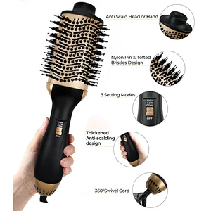 Erokicysh 2020 New Upgraded 4 in 1 Hair Straightener 3 Heat Settings Ceramic Coating Anti Scald Hot Air Brush
