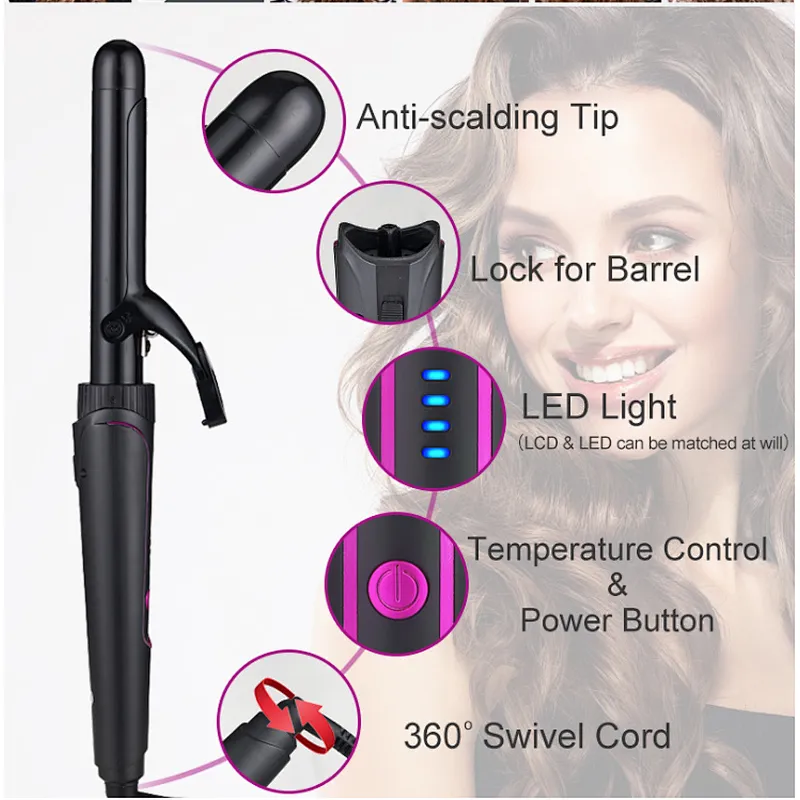 Hair Curling Iron Interchangeable Hair Curler 6 in 1 Curling Wand Set
