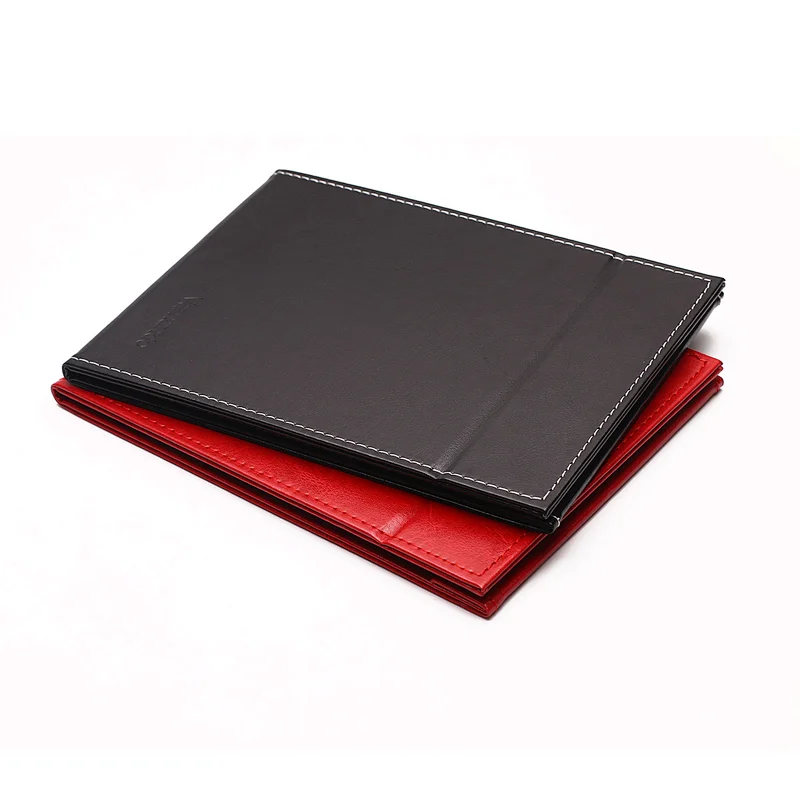 Erokicysh Factory Wholesale Folding PU Mirror Travelling  Portable High Definition PU Makeup Mirror