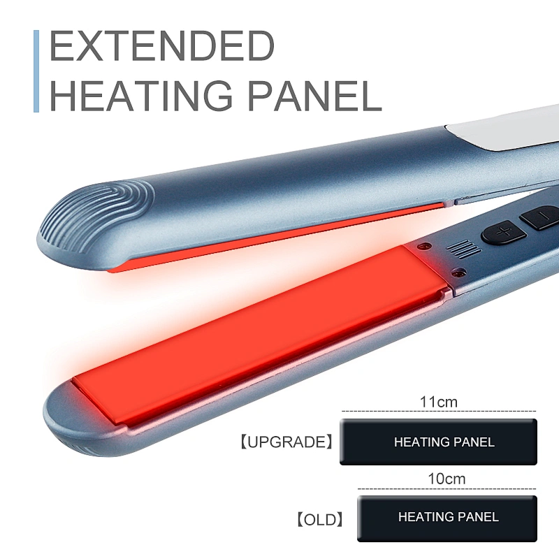 Edunicysh 360 Degree Rotary Power Cord Professional 2 in 1 PTC Heating Panel Hair Straightener with Digital LCD Display