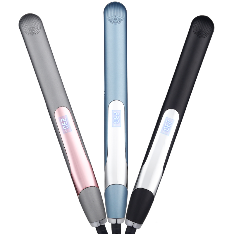 Edunicysh 360 Degree Rotary Power Cord Professional 2 in 1 PTC Heating Panel Hair Straightener with Digital LCD Display