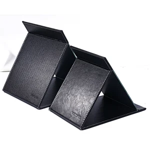 Erokicysh Factory Wholesale Folding PU Mirror Travelling  Portable High Definition PU Makeup Mirror