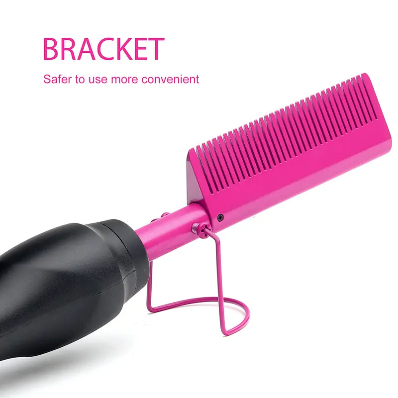 Erokicysh Hot Comb Hair Straightener Electric Pressing Comb Portable Travel Anti-Scald Beard Straightener Press Comb Ceramic Comb Portable Curling Iron Heated Brush Flat Iron Curler Hair Straightening Brush