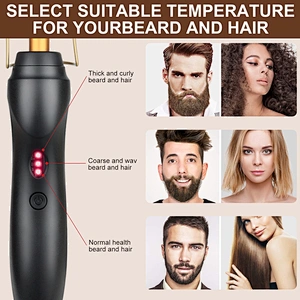 Erokicysh Electric Hot Comb Hair Straightener Heat Pressing Comb Ceramic Curling Flat Iron Curlers Designed Hair Hot Comb,Portable Anti-Scald Wigs Beard Hair Straightener Press Comb for Travel and Home Use