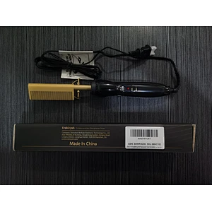 Erokicysh Electric Hot Comb Hair Straightener Heat Pressing Comb Ceramic Portable Curling Iron Anti-Scald Wigs Beard Hair Straightener Press Comb Travel Flat Iron Hair Straightening Brush for Natural Black