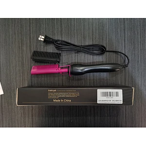Erokicysh Hot Comb Hair Straightener Electric Pressing Comb Portable Travel Anti-Scald Beard Straightener Press Comb Ceramic Comb Portable Curling Iron Heated Brush Flat Iron Curler Hair Straightening Brush