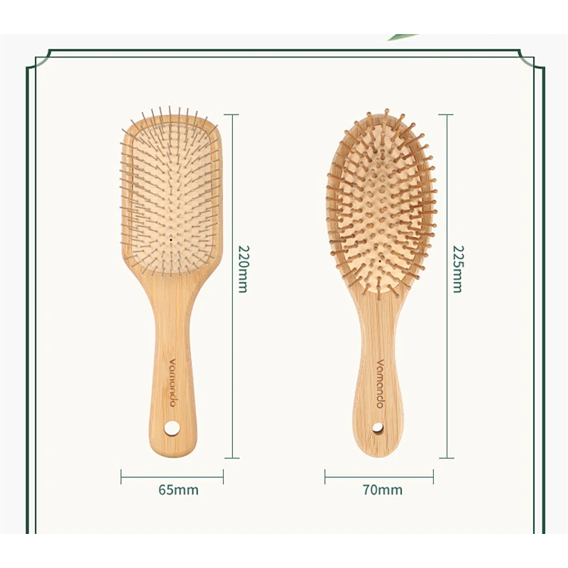 Good quality wooden hair bamboo brush comb set portable hair brush comb massager set for women