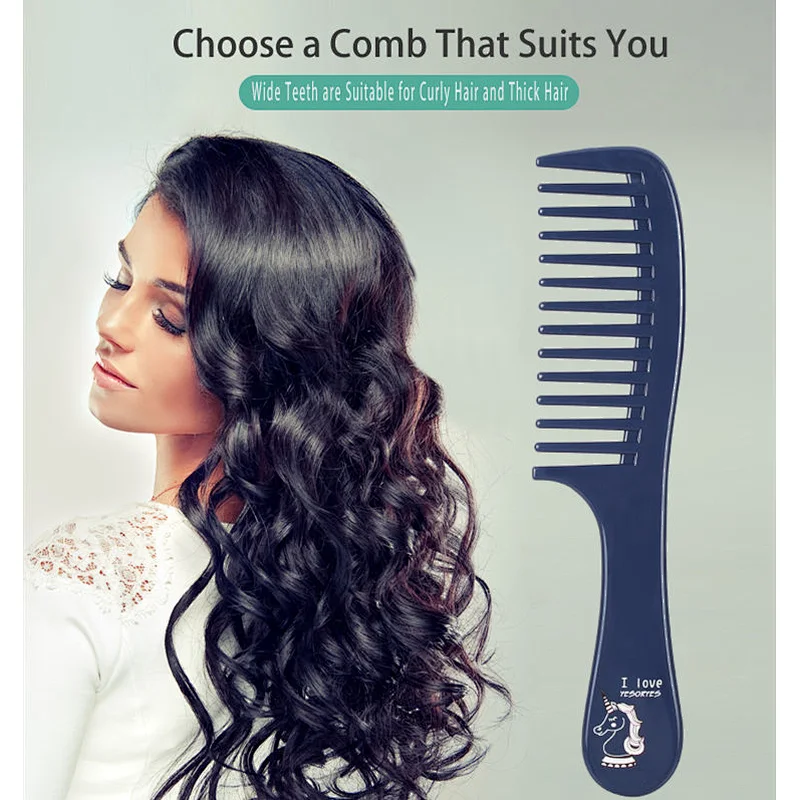 Anti-static Hair Comb With Large Wide Tooth Combs Private label long handle natural wide tooth wooden hair comb for hot sale