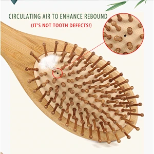 Good quality wooden hair bamboo brush comb set portable hair brush comb massager set for women