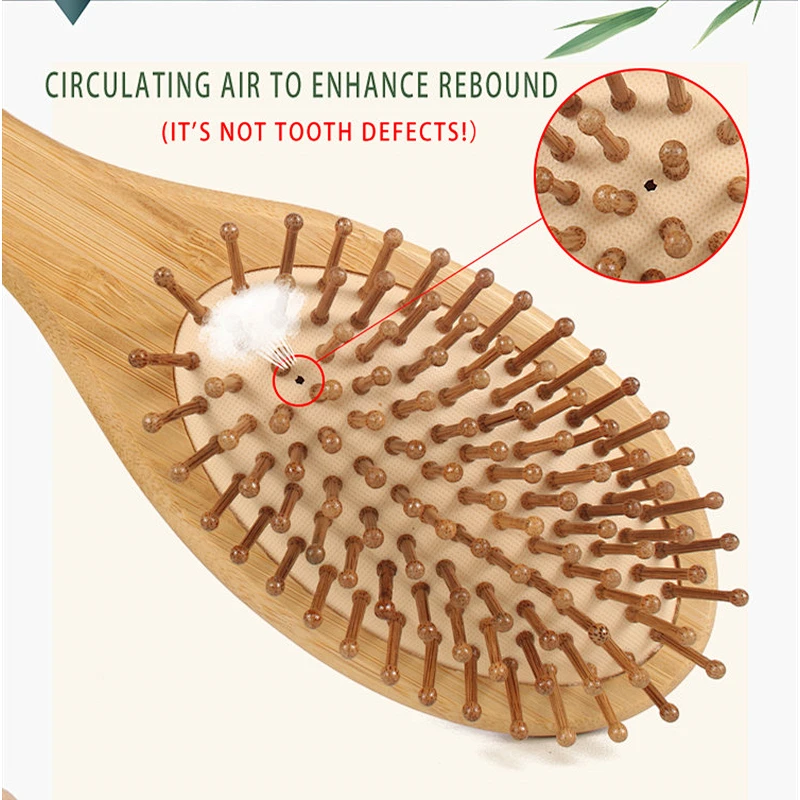 Good quality wooden hair bamboo brush comb set portable hair brush comb massager set for women
