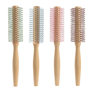 Wholesale Wood Comb Straight hair cylinder blow and roll Anti-Static Styling Daily Beauty Curling Brush for Blow Drying, Styling