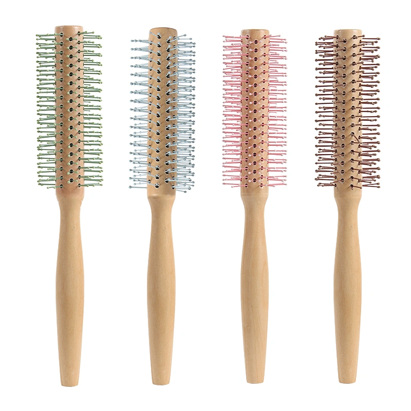 Wholesale Wood Comb Straight hair cylinder blow and roll Anti-Static Styling Daily Beauty Curling Brush for Blow Drying, Styling