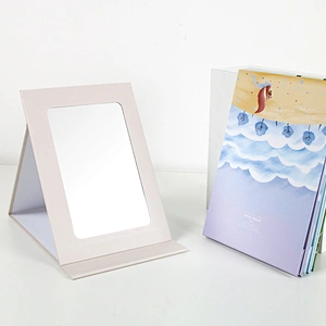 Folding desktop makeup mirror single-sided flip makeup mirror bag easy to carry office dormitory makeup mirror