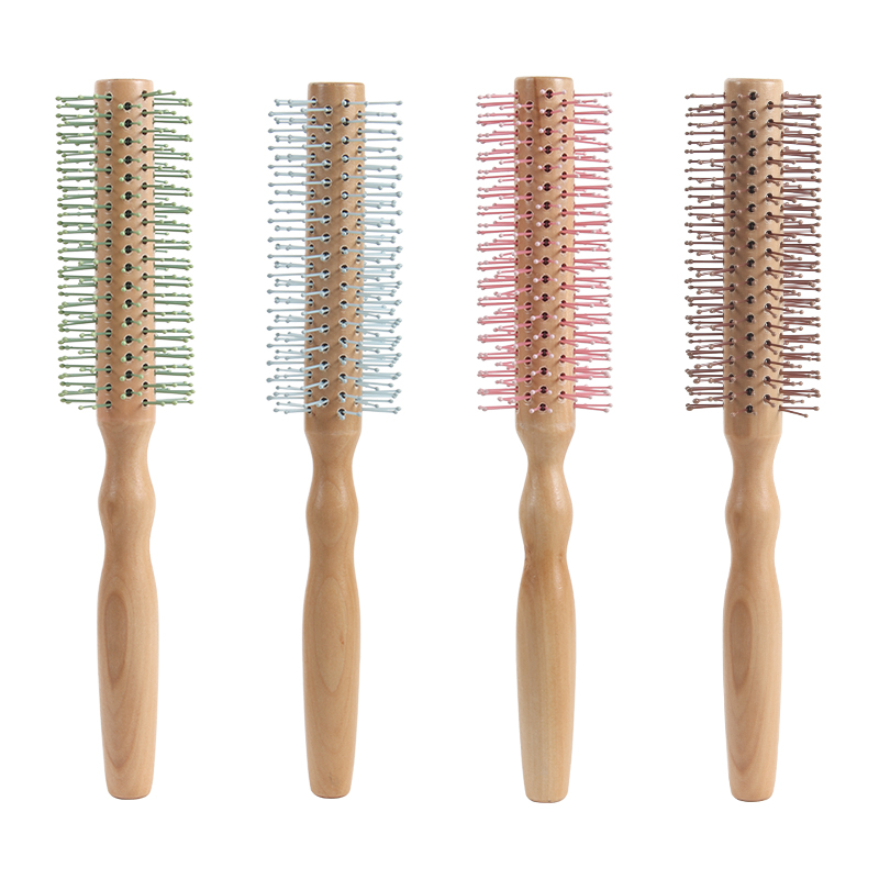 Wholesale Wood Comb Straight hair cylinder blow and roll Anti-Static Styling Daily Beauty Curling Brush for Blow Drying, Styling