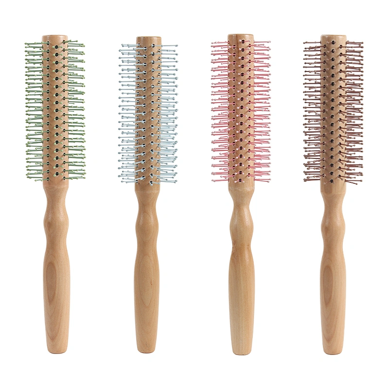 Wholesale Wood Comb Straight hair cylinder blow and roll Anti-Static Styling Daily Beauty Curling Brush for Blow Drying, Styling