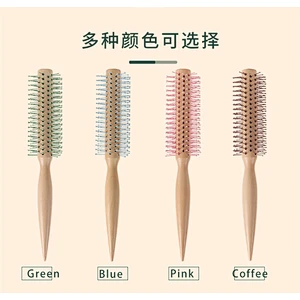 Wholesale Wood Comb Straight hair cylinder blow and roll Anti-Static Styling Daily Beauty Curling Brush for Blow Drying, Styling