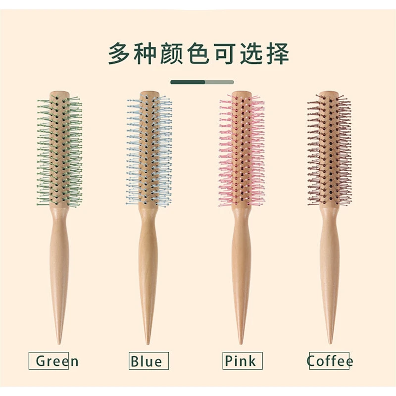 Wholesale Wood Comb Straight hair cylinder blow and roll Anti-Static Styling Daily Beauty Curling Brush for Blow Drying, Styling